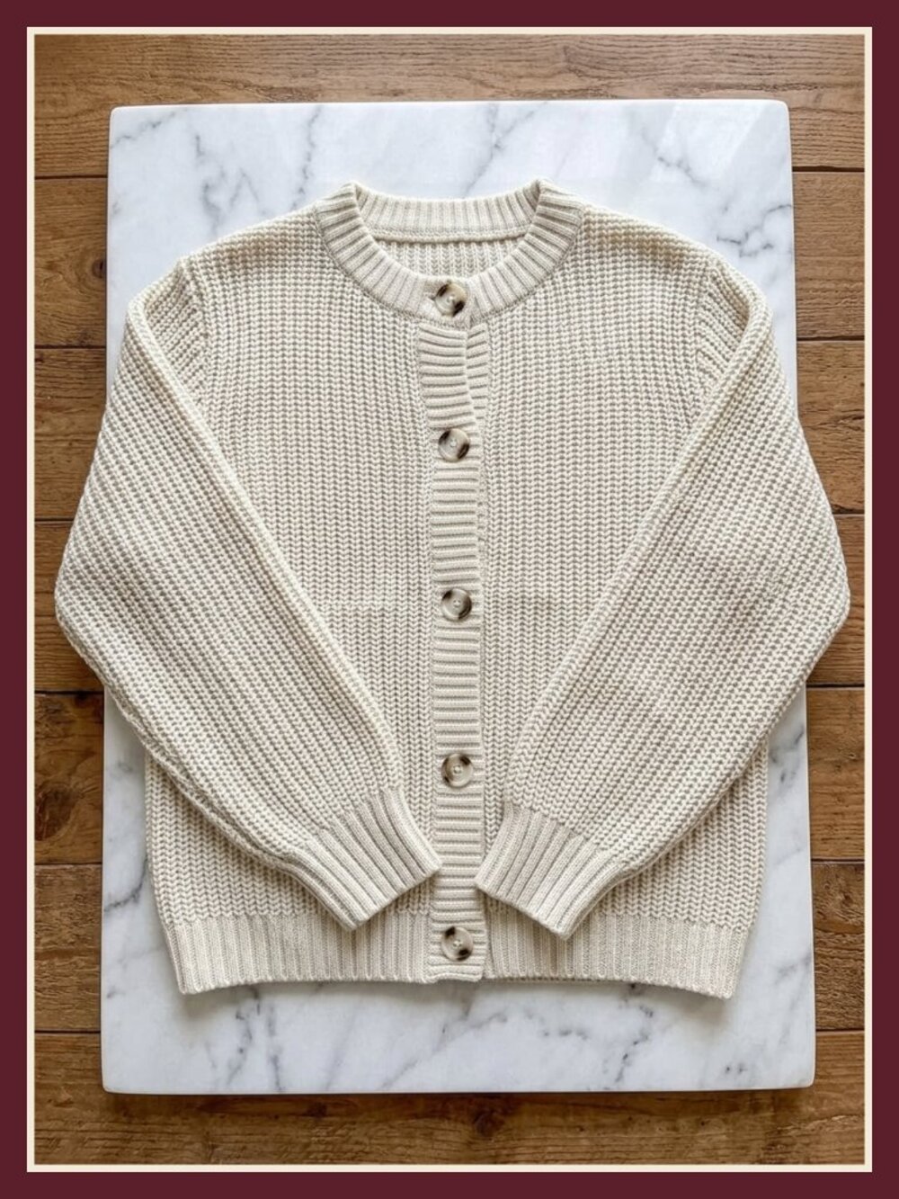 Women's Chunky Knit Button Up Cardigan Sweater Long Sleeve Oversized